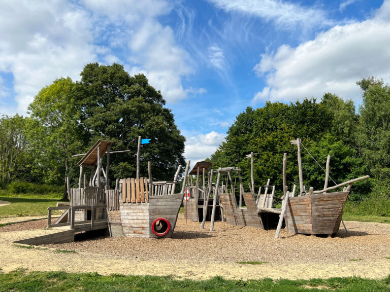The Adventure Play Area at the River Hamble Country Park in Bursledon, Near Southampton, Hampshire